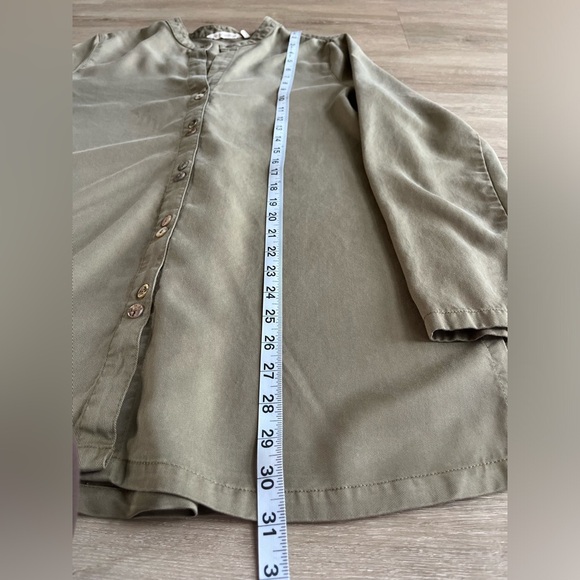 Soft Surroundings Washed Tencel Tunic Top Women’s Size L Green - Picture 5 of 9